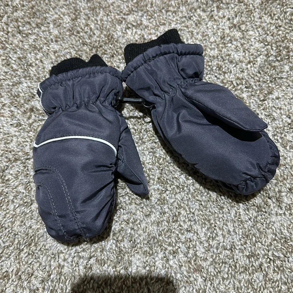 Solid Parka Jacket Cat & Jack ,Snow overalls All In Motion gloves Black set